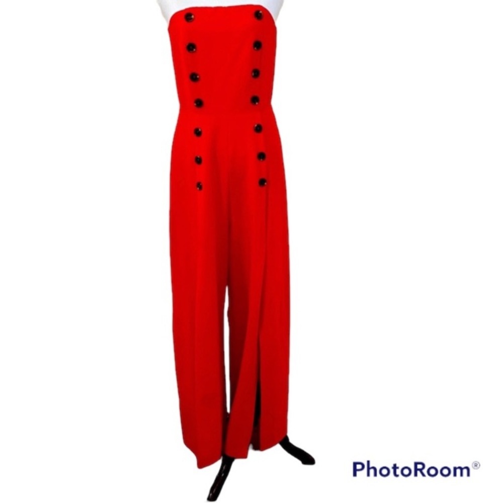 VTCH COLLEZIONI JUMPSUIT TOMATO RED
STRAPLESS SPLIT OPEN LEG JUMPER MEDIUM PARTY